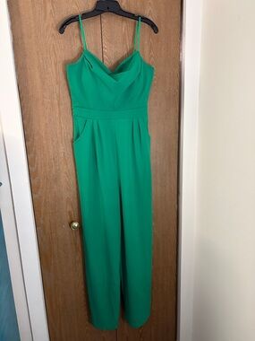 Emerald Green Spaghetti Strap Jumpsuit